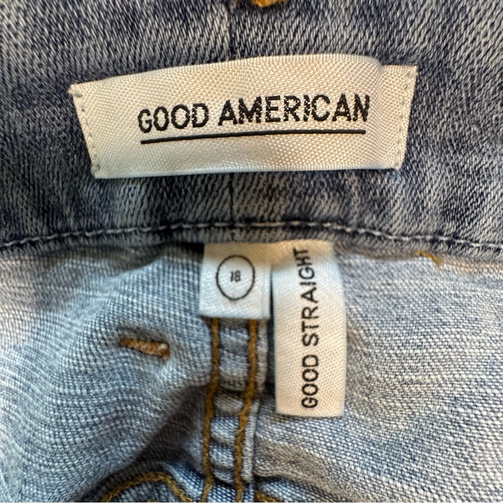 Good American Good Straight Blue Jeans Women’s high rise size 18 - Picture 5 of 10